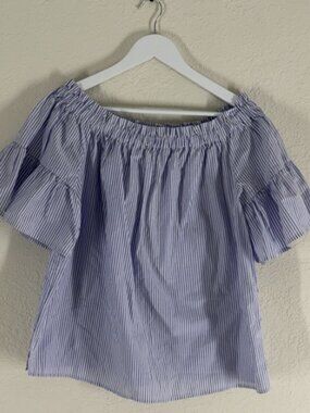Kate Spade Broome Street Off-Shoulder Striped Bell Sleeve Dress Size Medium